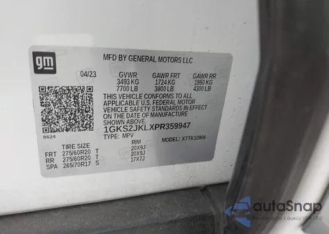 2023 GMC Yukon Xl 4Wd Denali z USA, uszkodzony, nr VIN 1GKS2JKLXPR359947